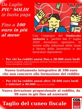 Da Luglio PIU’ SOLDI in busta paga